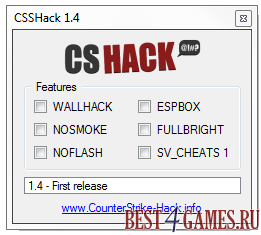 CSSHack 1.4 (Wallhack, ESP, Light) для КСС v84